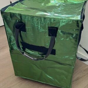 Rolling Travel Tote Grocery Bag Zip Up Shopping Luggage Handbag Large